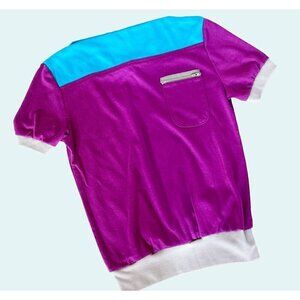 Vintage 1970s / 1980s Colorblock Unbranded Boatneck Top Shirt Size XS